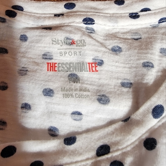 Set of 2 Size Medium Shirts, Black and White Stripes & Navy and White Polka Dots - Picture 10 of 10